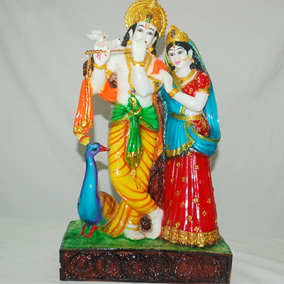 "Marble Finish Radha Krishna - Code 1105-001 - Click here to View more details about this Product